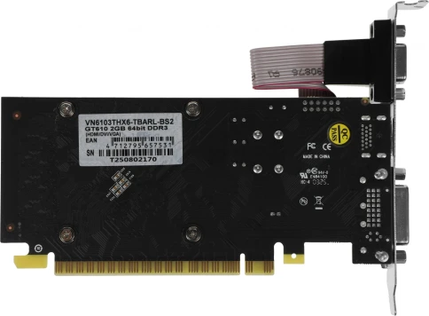 Видеокарта Biostar PCI-E 2.0 GeForce GT610 NVIDIA GeForce GT 610 2Gb 64bit DDR3 700/1333 DVIx1 HDMIx1 CRTx1 HDCP Ret low profile фото 2