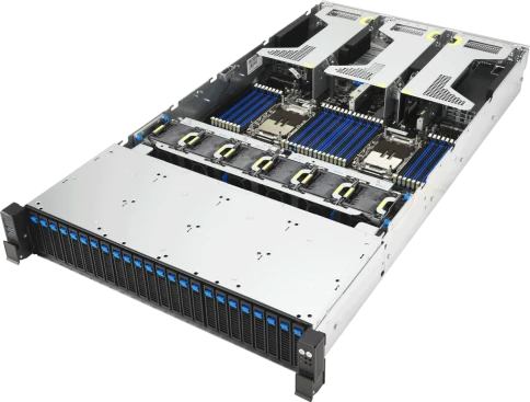 Серверная платформа/ ASUS RS720-E12-RS24G, 2U, 2x LGA4710, 32x DDR5, 24x 2.5 NVME (or 8NVME+16 SATA*/SAS*), 2 x M.2 Gen5 x2 (2280/2260)(VROC required for RAID), 6 x PCIe x8 or 3x PCIe x16 + 2 x PCIe  x16 + 2 x OCP3.0, 1 x Management Port, 1+1 3200W фото 4
