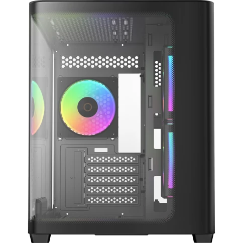 Корпус ПК без блока питания/ Case Ocypus Iota C50 Curve BK ARGB, Mini-Tower, TG, 3x120mm ARGB, 2xUSB-A 3.0 + 1xUSB-C, mATX, mITX Black фото 2