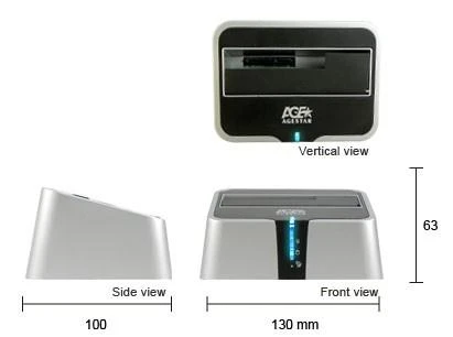 Док-станция для HDD AgeStar 3UBT2 SATA пластик серебристый 1 фото 2