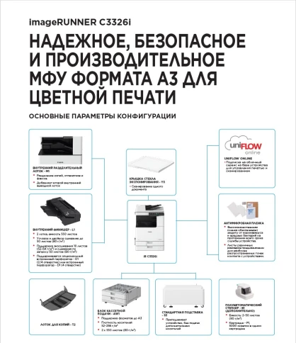 МФУ лазерное цветное формата А3/ imageRUNNER C3326i MFP фото 8