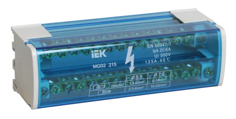 Шины на DIN-рейку (кросс-модуль) ШНК 2х15 L+PEN IEK фото 1
