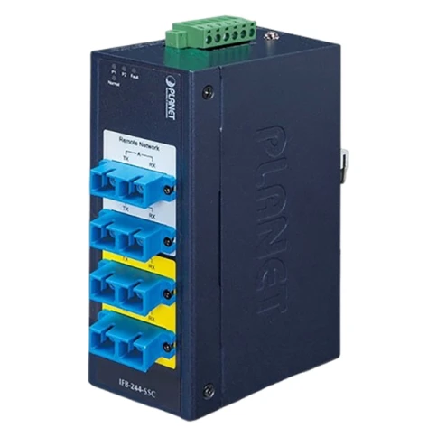 промышленный коммутатор/ PLANET IFB-244-SSC Industrial 2-channel Optical Fiber Bypass Switch w/ 4x SC Single mode (-40~75 C, dual 9~48V DC/24V AC) фото 1