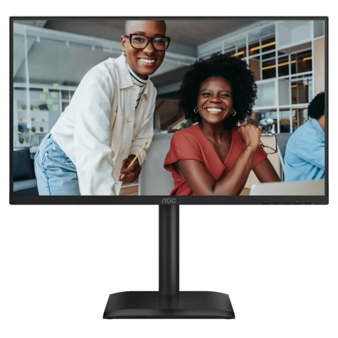 AOC 24E4U 23.8" 1920x1080, IPS, 200Hz, 80M:1, 300cd, 4 ms, HDMI 1.4, DisplayPort 1.2, 4*USB, Speakers, Height adj 150, pivot, VESA 100, 3Y, Black фото 1