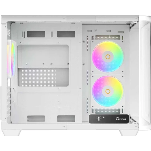 Корпус ПК без блока питания/ Case Ocypus Iota C50 Curve WH ARGB, Mini-Tower, TG, 3x120mm ARGB, 2xUSB-A 3.0 + 1xUSB-C, mATX, mITX White фото 6