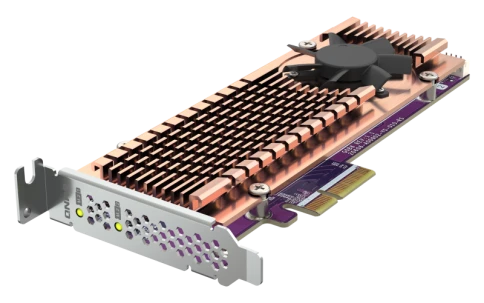 Плата расширения/ QNAP QM2-2P-344A 2 x M.2 22110 or 2280 PCIe (Gen3 x4) NVMe SSD slots, Low-profile flat and Full-height brackets included. фото 9