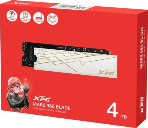 Твердотельный накопитель/ ADATA SSD XPG MARS 980 BLADE, 4000GB, M.2(22x80mm), NVMe, PCIe 5.0 x4, 3D NAND, R/W 14000/13000MB/s, IOPs 1 950 000/1 650 000, TBW 2960, DWPD 0.4 (5 лет) фото 8
