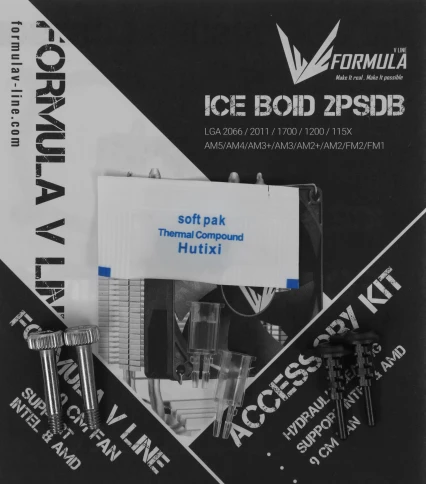 Кулер Formula Ice Boid 2PSDB Soc-AM5/AM4/1200/1700/1851 черный 4-pin 17-34dB Al+Cu 90W Ret [ICE BOID 2PSDB] фото 11