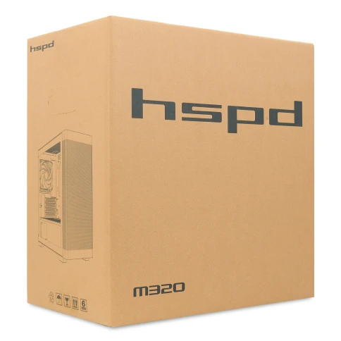 Корпус без блока питания/ Case HSPD M320, Mesh Mini-tower, Black, slide TG, 0.45 SPCC, 2x140mm ARGB (M11-140)+1x120mm ARGB (M11-120) mATX, mITX 160/340/184mm 2x2.5", 2x3.5", 4xPCI 2xUSB-A 3.0, 1xUSB-A 1.0 390x200x385mm фото 12