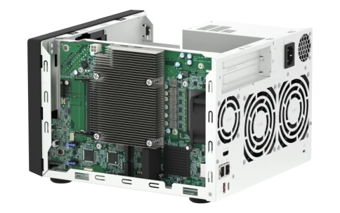 Сетевое хранилище без дисков/ ENTERPRISE QNAP TVS-h674-i5-32G QTS hero NAS, 6 x 3.5 "/ 2.5", 2 x M.2 NVMe, Intel Core i5-12400 6-core /12-thread up to 4.4 GHz, 32 GB  DDR4 (2 x 16 GB) up to 64 GB ( 2 x 32 GB), 2x 2.5 GbE BASE-T, HDMI port фото 7