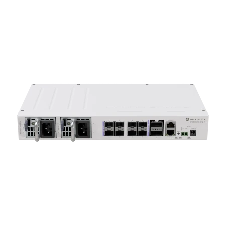 Коммутатор/ CRS510-8XS-2XQ-IN Cloud Router Switch, a versatile 100 Gigabit switch that offers speed, value, and diverse connectivity options. 2x 100 Gigabit QSFP28 ports, 8x 25 Gigabit SFP28 ports, dual hot-swap power supplies фото 1