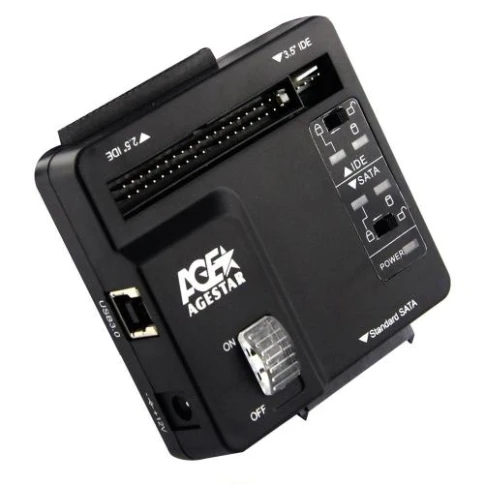 Адаптер-переходник для HDD/SSD AgeStar 3FBCP SATA IDE USB3.0 пластик черный фото 2