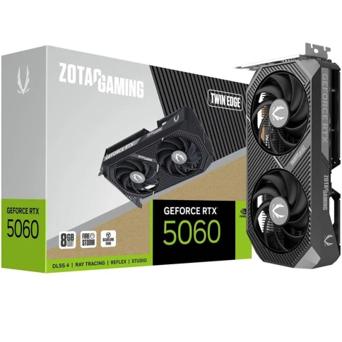 Видеокарта Zotac PCI-E 5.0 RTX 5060 TWIN EDGE NVIDIA GeForce RTX 5060 8Gb 128bit GDDR7 2497/28000 HDMIx1 DPx3 HDCP Ret фото 7