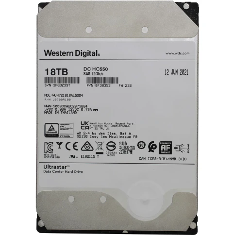 Жесткий диск/ HDD WD SAS Server 18Tb Ultrastar DC HC550 7200 12Gb/s 51 фото 1