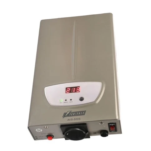 Стабилизатор напряжения/ POWERMAN AVS 500S stabilizer, silver, step regulator, digital voltage level indicators, 500VA, 140-260V, maximum input current 5A, 1 Euro socket, IP-20, wall-mounted, 290mm x 175mm x 68mm, 2.42 kg. фото 4