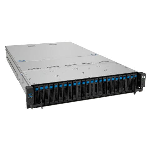 Серверная платформа/ ASUS RS521A-E12-RS24U, 2U, 1xSP5 (LGA 6096) 360W, 24x DDR5 6400, 24x 2.5'' (16 NVME+8 SAS/SATA) + 2x SATA rear, 2x M.2 22110 NVME, Up to 5 PCIe Gen5  + 1x OCP 3.0 x16, 1 x 2-Port 1GbE LAN, up to 4 single-slot or 2 double-slo фото 3