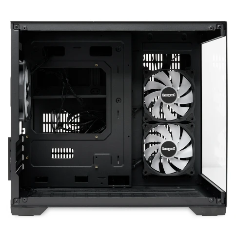 Корпус без блока питания/ Case HSPD F330, Panoramic Mini-tower, Black, TG, 0.5 SPCC, 3x120mm ARGB (FN027) mATX, mITX 160/400/200mm 1x2.5", 2x3.5", 4xPCI 1xUSB-C 3.0, 2xUSB-A1.0 428x280x375mm фото 5