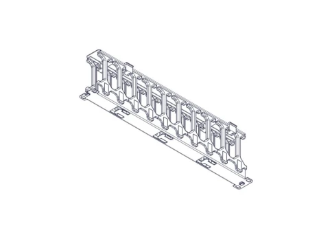 Horizontal cable organizer Systeme Electric, Excelente series, 1U, plastic fingers, with cover фото 7