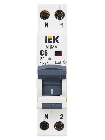 ARMAT АВДТ B06S 1P+NP C6 30мА тип AC (18мм) IEK фото 3