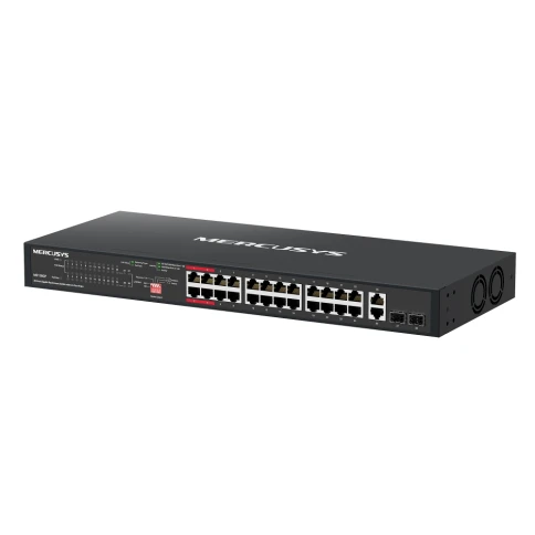 Коммутатор/ 28-Port Gigabit Rackmount Switch with 24-Port PoE+, 24? Gigabit PoE+ ports, 2 ? Gigabit non-PoE ports, and 2 ? Gigabit SFP slots фото 2