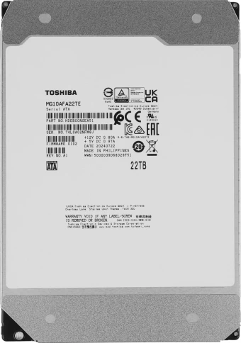 Жесткий диск Toshiba SATA-III 22TB MG10AFA22TE Server Enterprise Capacity 512E (7200rpm) 512Mb 3.5" фото 1