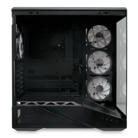 Корпус без блока питания/ Case HSPD F711, Panoramic Full Tower, Black, TG, 0.7 SPCC, 4x120mm ARGB (FN027) ATX, mATX, mITX 190/420/280mm 2x2.5", 2x3.5", 7xPCI 1xUSB-A 3.0, 1xUSB-C 445x235x475mm фото 6