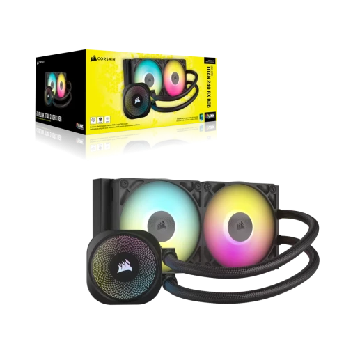 Система жидкостного охлаждения/ Water Cooling System Corsair iCUE LINK TITAN 240 RX RGB (240mm, Black, RGB/ Fans: 2x120mm, 73.5CFM, 36dBA, 2100RPM/ S: 1851, 1700, AM5, AM4) фото 6