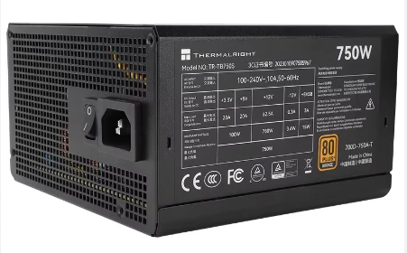Блок питания 750W/ Power Supply Thermalright, 750W 80+ Bronze (ATX, 3.0, PCIe 5.0, Non-modular, 1x24(20+4)pin 550mm, 1xCPU*2 8(4+4)pin 600+150mm, 1xPCIe*2 8(6+2)pin 500+150mm, 1x12VHPWR PCIe 5.0 12+4pin 600mm, 1xSATA*3+MOLEX4pin*1 400+150+150+150mm, 1xSAT фото 4
