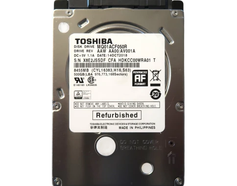 Жесткий диск/ HDD Toshiba SATA3 500Gb 2.5" 7200 16Mb OFFICIAL RECERTIFIED 1 year warranty фото 1