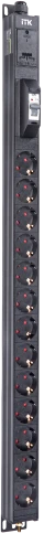 ITK BASE PDU PV0111 19U 1ф 16А 13SCHUKO 2,6м SCHUKO фото 1