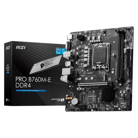Материнская плата/ MB MSI INTEL B760 s1700, 2xDDR4(64GB), D-SUB/HDMI 1.4, 1xPCIe 4.0x16, 1xPCIe 3.0, 1xLAN, 4xSATA 6Gb/s, 1xM.2, 2xUSB 3.2, 4xUSB 2.0, 1xPS/2, mATX фото 1