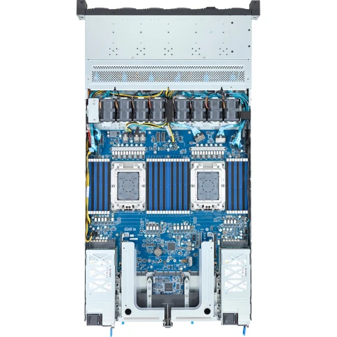 Серверная платформа/ Gigabyte R183-P92 with 2*A128-34X, 1U, 2x LGA 5964, 32x DDR5 5200/4400, 12 x 2.5" Gen5 NVMe/SATA/SAS-4* (need raid/hba) + 1 int x M.2 (22110), 2 x 1Gb/s LAN (ntel I350-AM2) + 1 x 10/100/1000 Mbps Man LAN, 1+1 2000W фото 4