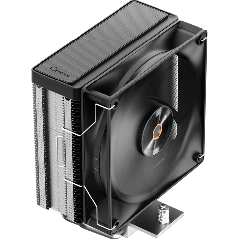 Кулер для процессора/ CPU Cooler Ocypus Delta A40 Elite BK (220W, 4-pin PWM, 156.7mm, Al/Cu, 4x6mm, 1x120mm, 73CFM, 29dBA, 2000RPM, S: 1851/1700/1200/115X, AM5/AM4, black) фото 1
