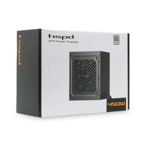Блок питания/ Power Supply HSPD, 450W 80+ White (ATX, 2.31, Non-modular, 1x24(20+4)pin 500mm, 1xCPU 8(4+4)pin 550mm, 1xPCIe 8(6+2)pin 500mm, 1xMOLEX + SATA*2 400+150+150mm, 1xMOLEX + SATA 400+150mm , Active, 120x120mm, 150x140x86mm, APFC, OVP, OPP, SCP, U фото 5