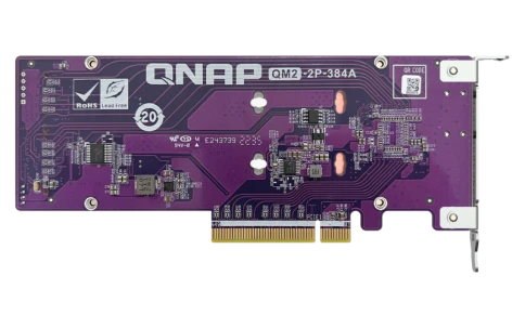 Плата расширения/ QNAP QM2-2P-384A 2 x M.2 22110 or 2280 PCIe (Gen3 x8) NVMe SSD slots. Low-profile flat and Full-height brackets included. фото 6