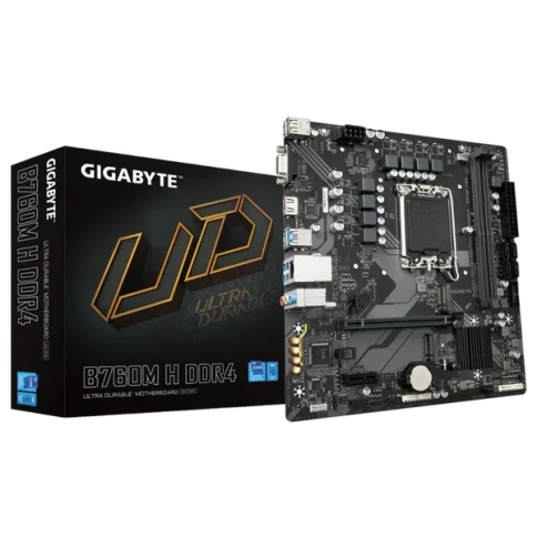 Материнская плата/ MB GIGABYTE INTEL B760 s1700, 2xDDR4(64GB), D-SUB/HDMI 2.1, 1xPCIe 4.0x16, 1xPCIe 3.0, 1xLAN, 4xSATA 6Gb/s, 2xM.2, 4xUSB 3.2, 2xUSB 2.0, mATX фото 1