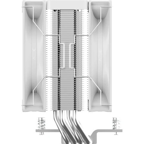 Кулер для процессора/ CPU Cooler Ocypus Delta A40 Elite WH Dual FAN (220W, 4-pin PWM, 156.7mm, Al/Cu, 4x6mm, 2x120mm, 73CFM, 29dBA, 2000RPM, S: 1851/1700/1200/115X, AM5/AM4, white) фото 4