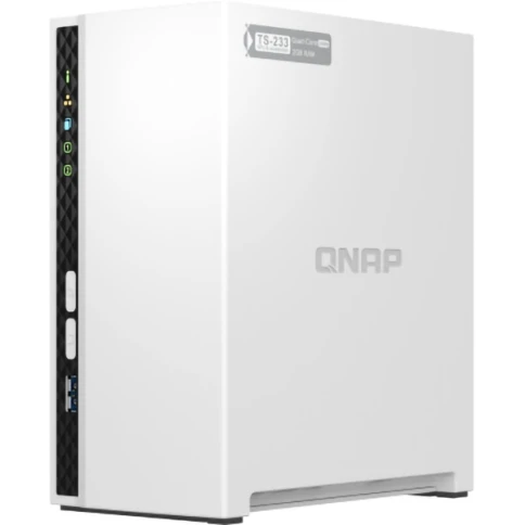 Сетевое хранилище без дисков/ SMB QNAP TS-233 NAS 2 HDD trays. ARM 4-core Cortex-A55 2.0GHz, ram 2 GB (max), 1x1GbE, 2xUSB 2.0 port,1xUSB 3.2 Gen 1 фото 3