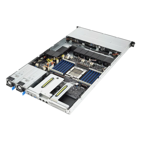 Серверная платформа/ ASUS RS501A-E12-RS4, 1U, 1x  SP5 (LGA 6096) 400W, 24x DIMM DDR5 6400/4800, 4x 3.5'' SATA/SAS, 2x M.2 SATA/NVME x4 22110, 3x PCIe x16+ 1x OCP3.0 x16, 1x 2-port 1GbE Intel I350 LAN, up to 2 single-slot GPU cards, 1+1 1600W фото 8