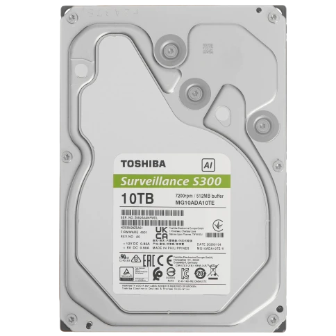 Жесткий диск/ HDD Toshiba SATA3 10Tb S300 AI Surveillance (CMR) 7200  512Mb 1 year warranty (replacement ST10000VE001, WD102PURP) фото 1