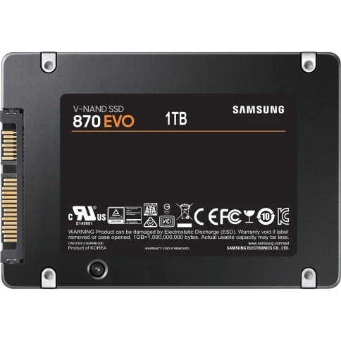 Твердотельные накопители/ Samsung SSD 870 EVO, 1000GB, 2.5" 7mm, SATA3, 3-bit MLC, R/W 560/530MB/s, IOPs 98 000/88 000, DRAM buffer 1024MB, TBW 600, DWPD 0.33 (12 мес.) фото 7