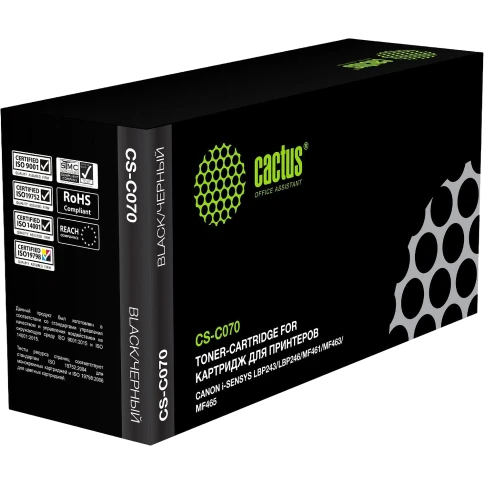 -/ Картридж лазерный Cactus CS-C070 070 черный (3000стр.) для Canon i-SENSYS LBP243/LBP246/MF461/MF463/MF465 фото 2