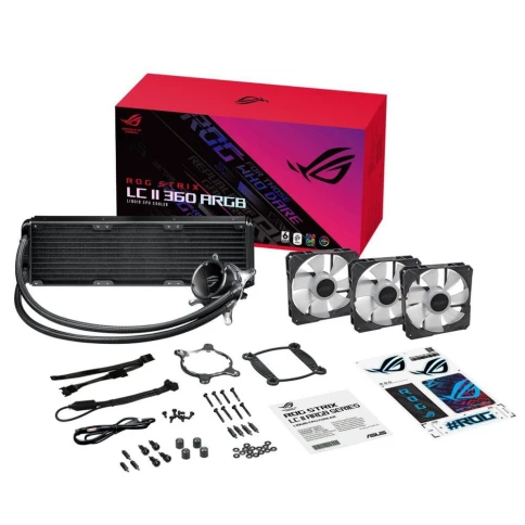 Система водяного охлаждения ASUS ROG Strix LC II 360 ARGB Soc-AM4/1151/1200/2066/1700 черный 4-pin 37.6dB Al Ret (90RC00F1-M0UAY4) [90RC00F1-M0UAY4] фото 10