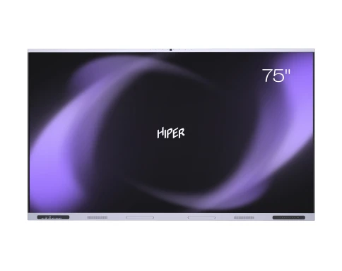 Интерактивные ЖК панели/ Touch panel HIPER Touch EDU IFP7506-HE - ARM Cortex-A72 + CortexA53/8ГБ/128ГБ/75"/IPS/3840x2160/Инфракрасная сенсорная панель/Zero bonding/20 Android/40 Windows касания/Wi-Fi 6/Bluetooth 5.4/Android 14/Графит фото 1