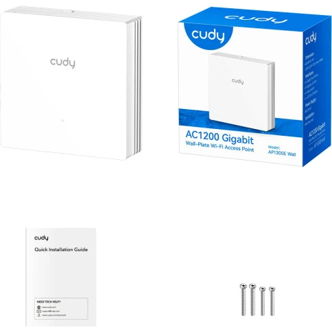 Точка доступа/ AC1200 Dual Band Gigabit Wall Plate Access Point, 867Mbps at 5GHz + 300Mbps at 2.4GHz,  1 x Gigabit PoE-IN Port, 802.3af / at, 1 x Gigabit  RJ45 ports, Cudy Mesh Support фото 6