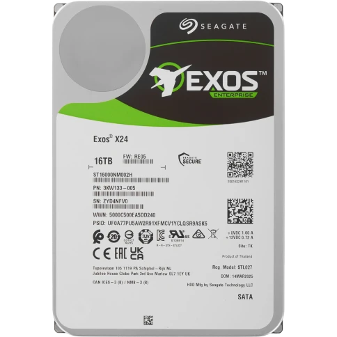 Жесткий диск Seagate SATA-III 16TB ST16000NM002H Server Exos X24 4KN (7200rpm) 512Mb 3.5" фото 1