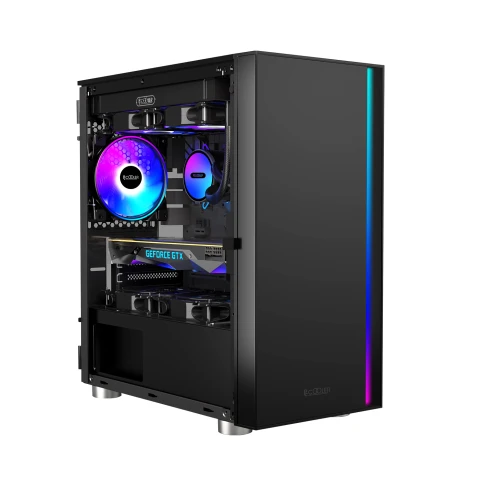 Корпус без блока питания/ Case PCCooler LM300 ARGB BK, Mini-Tower, TG, 1x120mm ARGB, 1xUSB-A 3.0 + 2xUSB-A 2.0, mATX, mITX Black фото 6