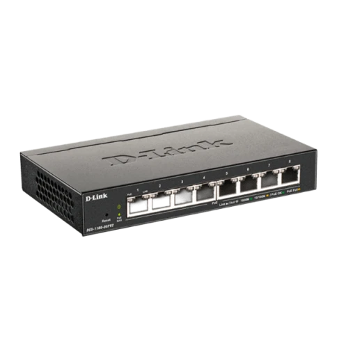 Коммутатор/ DGS-1100-08PV2 Управляемый L2 PoE-коммутатор, 8х1000Base-T PoE, PoE-бюджет 64 Вт, Web-интерфейс, SNMP фото 1