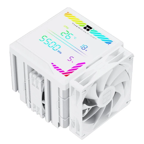 Кулер для процессора/ CPU Cooler Thermalright Peerless Assassin 140 Digital White (4-pin PWM, 165mm, Ni/Cu, 6x6mm, 1x120mm + 1x140mm, 82.CFM, 29.6dBA, 1850RPM, S: 1200, 1700, 1851, 115X, 2011, 2066, AM4, AM5, white) фото 3