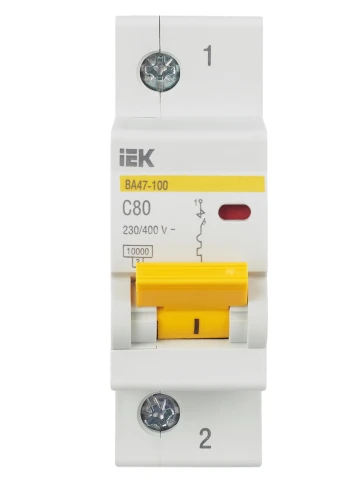 KARAT Авт. выкл. ВА47-100 1P C 80А 10кА IEK фото 3
